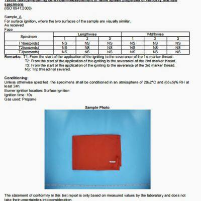 Fire Retardant ISO 6941