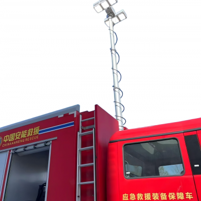 7m Vertical Lifting Mast LED Lighting Tower With Silent Diesel Generator