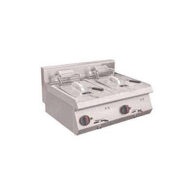 Коммерческий электрический фритюрник с двумя емкостями для установки на столешницу, мощность 18 кВт, 380 В, из нержавеющей стали, модель E-DZ-800X