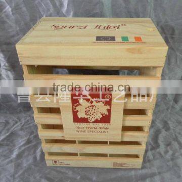 Wood Wine Shipping Box, Wooden Packaging Boxes for 6 Bottle Wine