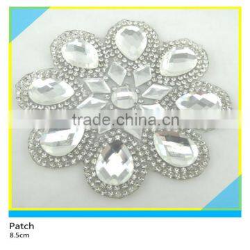 Hotfix Clear Rhinestone Trim Patch Iron on Shiny Glass Stone Applique 6x20cm
