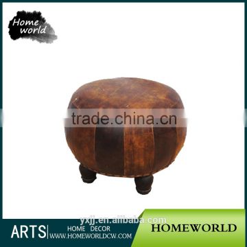 Hot sale cheap PU ottoman leather stool for home decor