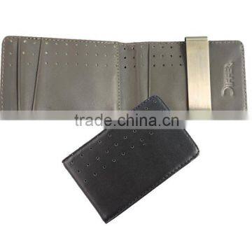 2 tones classic leather money clip wallet