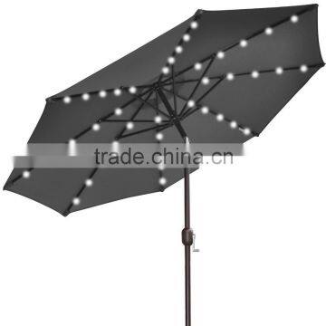 great outdoor Patio heavy duty lighting christmas LED Umbrella with Tilt Solar Powered LED Lights