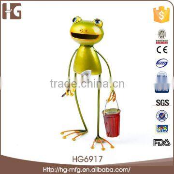 High quality cute standing metal frog 12x7x25CMH HG6917 wild animal crafts with high quality