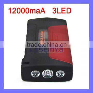 12000mAh 400A Start Current 3 LED SOS Function Power Bank Jump Starter Car