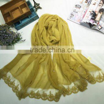 Beautiful Lace Splice Large Long Fashion Charm Women Hijab Scarf photo-4