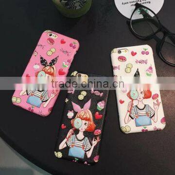PU Leather 3D Design Candy Girl Case for iPhone