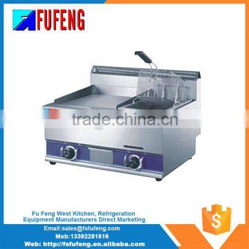 High security gas griddle with gas fryer