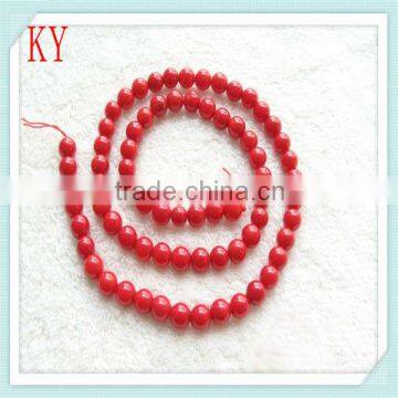 wholesale size 6mm bamboo red coral strands round coral beads