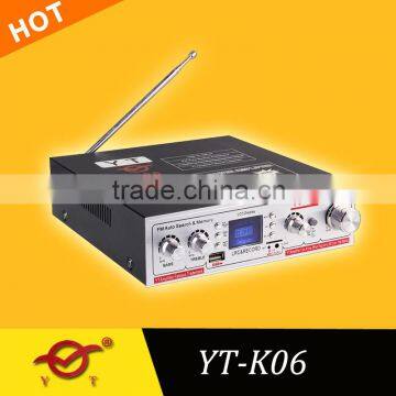 220v/12v professional audio power amplifier YT-K06 with USB/SD/FM