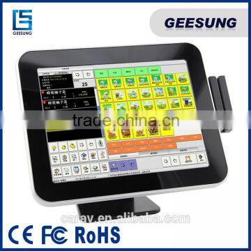 12 inch POS system with printer /customer pole display for supermarket