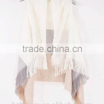 100% Acrylic 3 colours sleeveless shawl scarf in 2016 spring