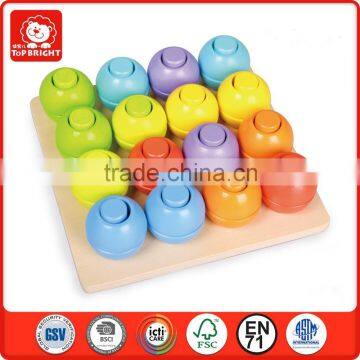 Top Bright Megge rainbow whirls pegging game children wooden toy shape matching board confirm to EN 71 and ASTM