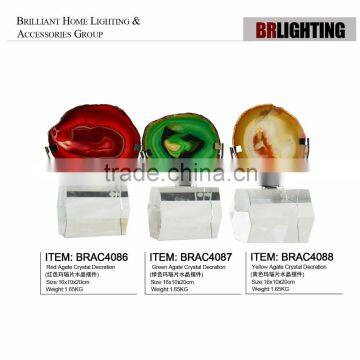 red &green& yellow agate crysatl desk decorations one set
