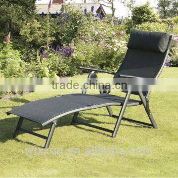 Teslin And Aluminium Sun Lounger, Lounge Chair, 5 Positions adjustable Lounger Chair, Folding Sun Lounger