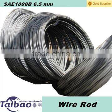 SAE 1008B 6.5 mm steel ms wire rod