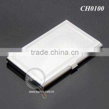 High Quality Pocket Business Card Holder Stainless Steel Plated Silver Concavity Metal Blank Card Case photo-2