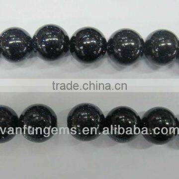 Wholesale natural polish Blue Sand Stone round beads for jewelry