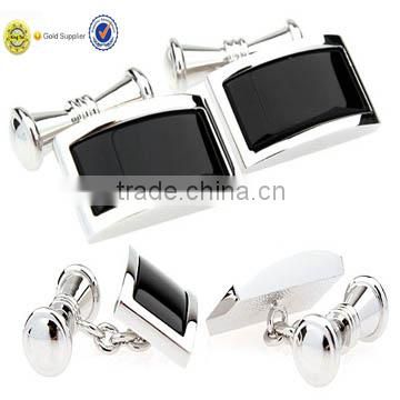 wholesale quality cheap manufacture metal silver plated cufflinks for men