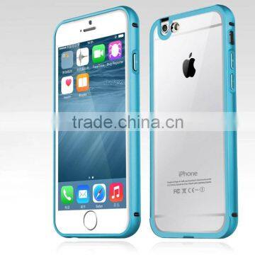 Transparent Acrylic Arc Back Cover With Multi Color Metal Bumper Cell Phone Cases for Iphone6 6plus photo-2