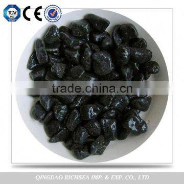 For Decoration Polished Natural Black Granite Pebble Stone Price photo-4