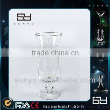 Lead free Handmade Glass Juice Cup with Stem