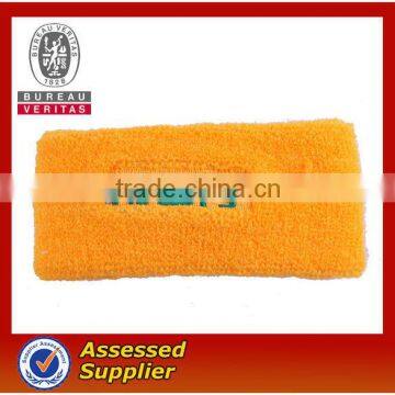 sports safety cutton terry towel sweatband head band with logo