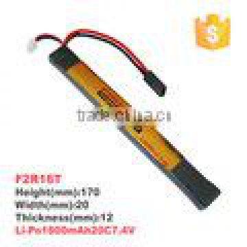 Best price Li-Po 1600mAh 20C 7.4V Rechargeable airsoft gun battery (F2R16T)