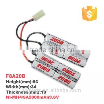 Direct Factory Price FireFox AEG 4/5A 9.6v 2000mah Twin V-Shape NI-MH Rechargeable Battery (F8A20B)