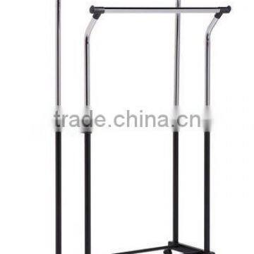 Adjustable Height Metal Clothing Rack, With Two Bars for Garments photo-2
