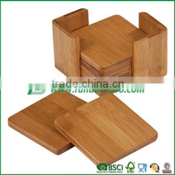 Fuboo Promotional gifts of cheap good quality bamboo coasters with case