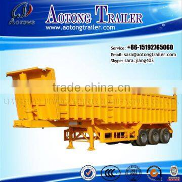 china 3axle 50ton hyva hydraulic cylinder end dump semi trailer for coal