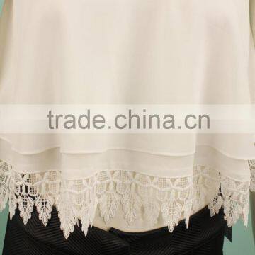 2015 Models Chiffon Blouse Lace in the Bottom Online Shopping photo-4