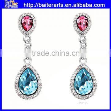 AAA Zircon Alloy Perfect Crystal Love Womens Wholesale Heart Earrings With Four Colors