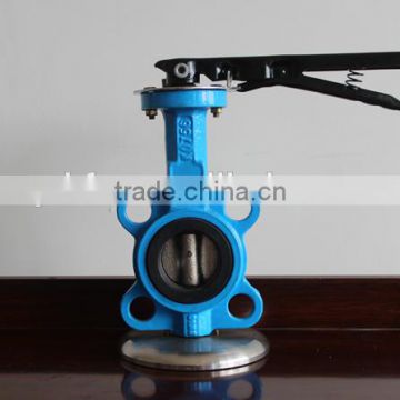 China TKFM double flange connection cast steel worm drive PTFE seal butterfly valve