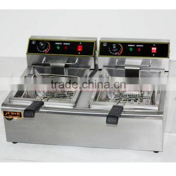 Kitchen Equipment Double Tanks Electric Deep Fryer Machine With Thermostat photo-3