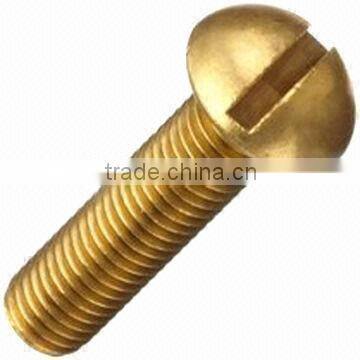 Grooving Yellow Zinc Plated Round Head Full Threaded Slotted Pan Head Machine Screw With Different Size Are Available