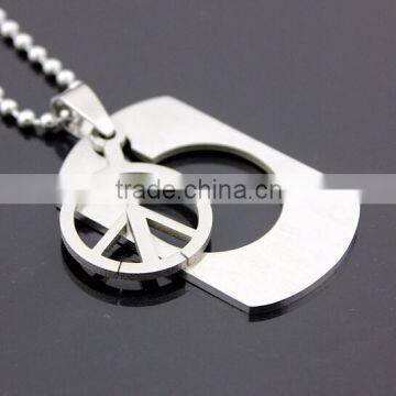 Customized shape two-in-one stainless steel peace pendant