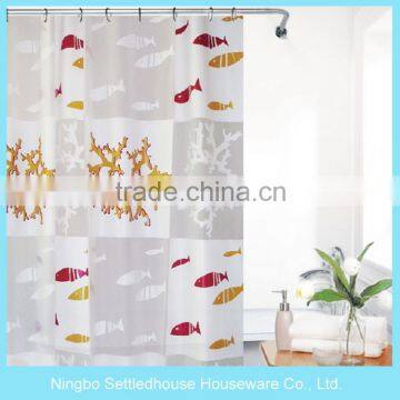 Ocean Bright Colored biological PEVA Shower Curtain With Weight