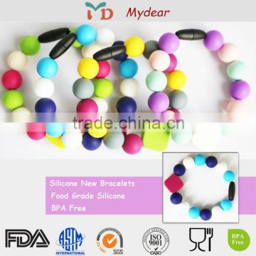 Wholesale Children BPA Free Silicone Bead Bracelets