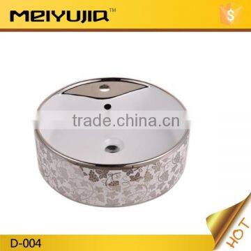 Silver ceramic abover counter table top face bathroom basin