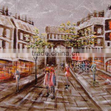 handmade oil painting street scape scene painting