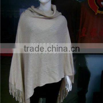 women turtle neck creamy white color poncho sweater