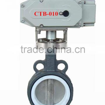 4 inch cast iron electric butterfly valve wafer type for flow control, auto close IP67 220v