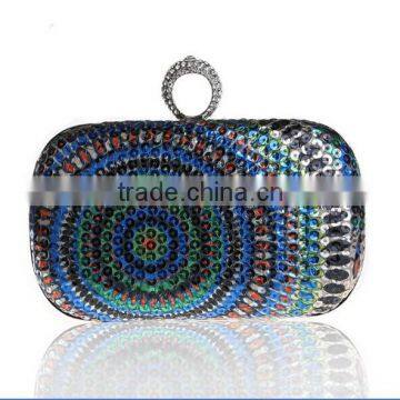 Fashion Eye of the angel lady aluminum box sequin clutch evening bags