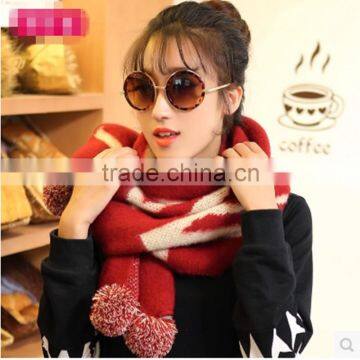 100% Acrylic Chunky Women Scarf Double Knitted Scarf photo-4