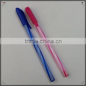 Stripe Cheap plastic Ball Pen,Stick ball pen for school and office