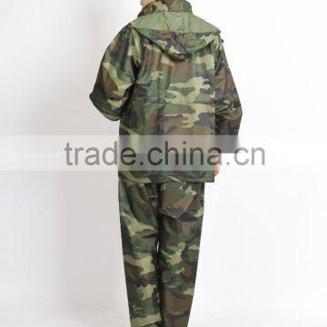 camouflage military raincoat for custom in jacket and pants durable oxford polyester army raincoat