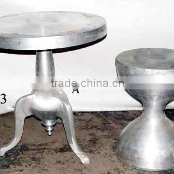 Aluminium Mirror Polish Table With Stool